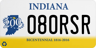 IN license plate 080RSR