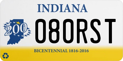 IN license plate 080RST