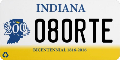 IN license plate 080RTE
