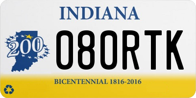 IN license plate 080RTK