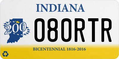 IN license plate 080RTR
