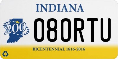 IN license plate 080RTU