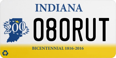 IN license plate 080RUT