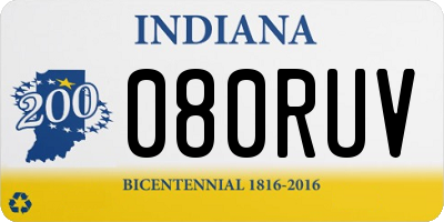 IN license plate 080RUV
