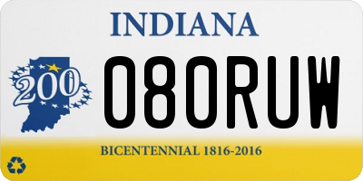 IN license plate 080RUW