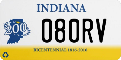 IN license plate 080RV