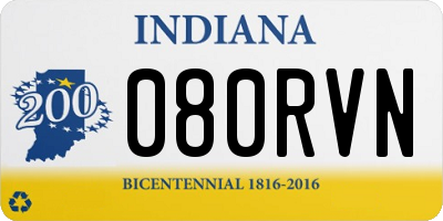 IN license plate 080RVN