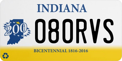 IN license plate 080RVS