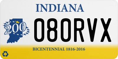IN license plate 080RVX