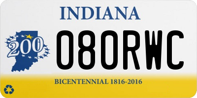 IN license plate 080RWC