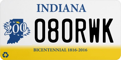 IN license plate 080RWK