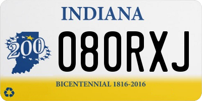 IN license plate 080RXJ