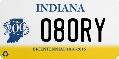 IN license plate 080RY