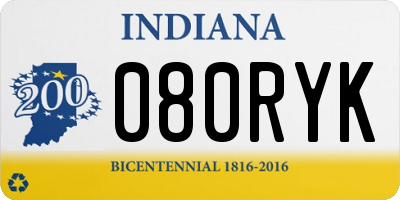 IN license plate 080RYK