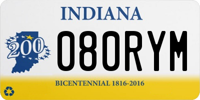 IN license plate 080RYM