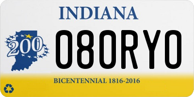 IN license plate 080RYO