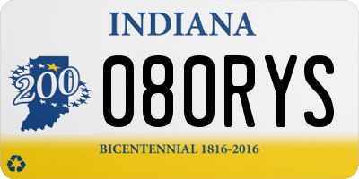 IN license plate 080RYS