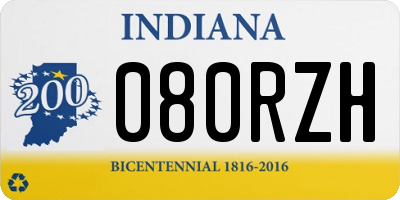 IN license plate 080RZH