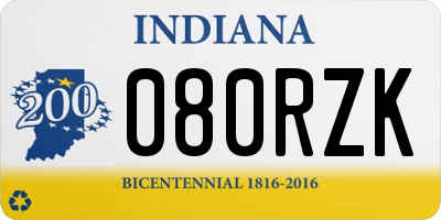 IN license plate 080RZK
