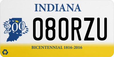IN license plate 080RZU