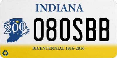 IN license plate 080SBB
