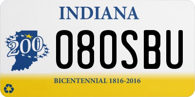 IN license plate 080SBU