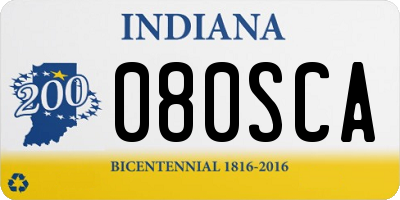 IN license plate 080SCA