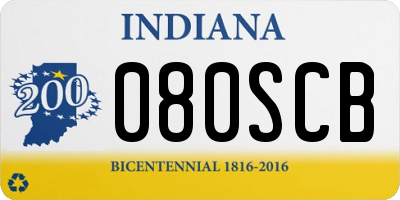 IN license plate 080SCB