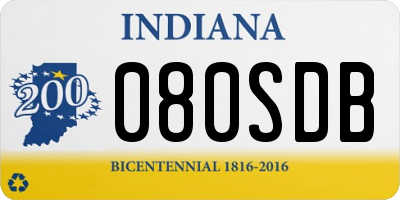 IN license plate 080SDB
