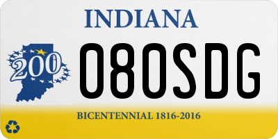 IN license plate 080SDG