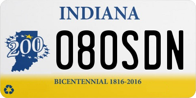 IN license plate 080SDN