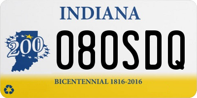 IN license plate 080SDQ