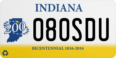 IN license plate 080SDU