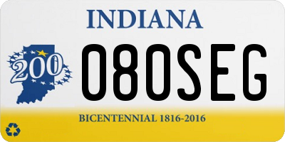 IN license plate 080SEG