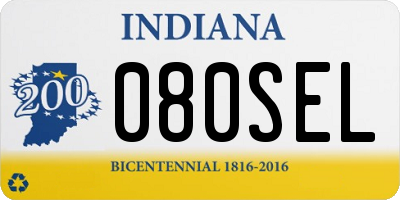 IN license plate 080SEL