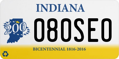IN license plate 080SEO