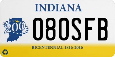 IN license plate 080SFB