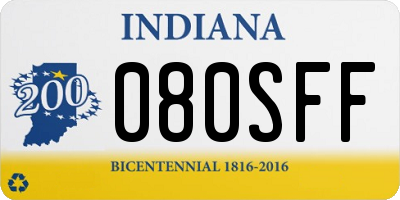 IN license plate 080SFF