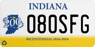 IN license plate 080SFG