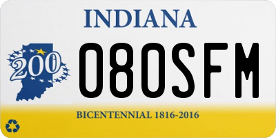 IN license plate 080SFM