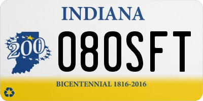 IN license plate 080SFT