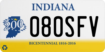 IN license plate 080SFV