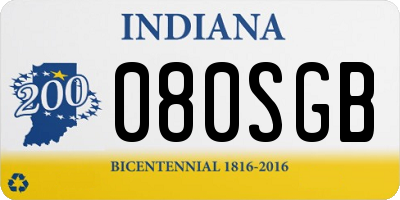 IN license plate 080SGB