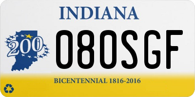 IN license plate 080SGF