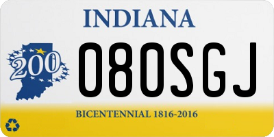 IN license plate 080SGJ