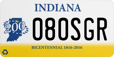 IN license plate 080SGR