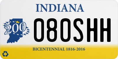 IN license plate 080SHH