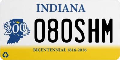 IN license plate 080SHM