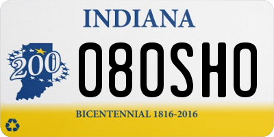 IN license plate 080SHO