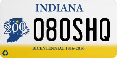 IN license plate 080SHQ
